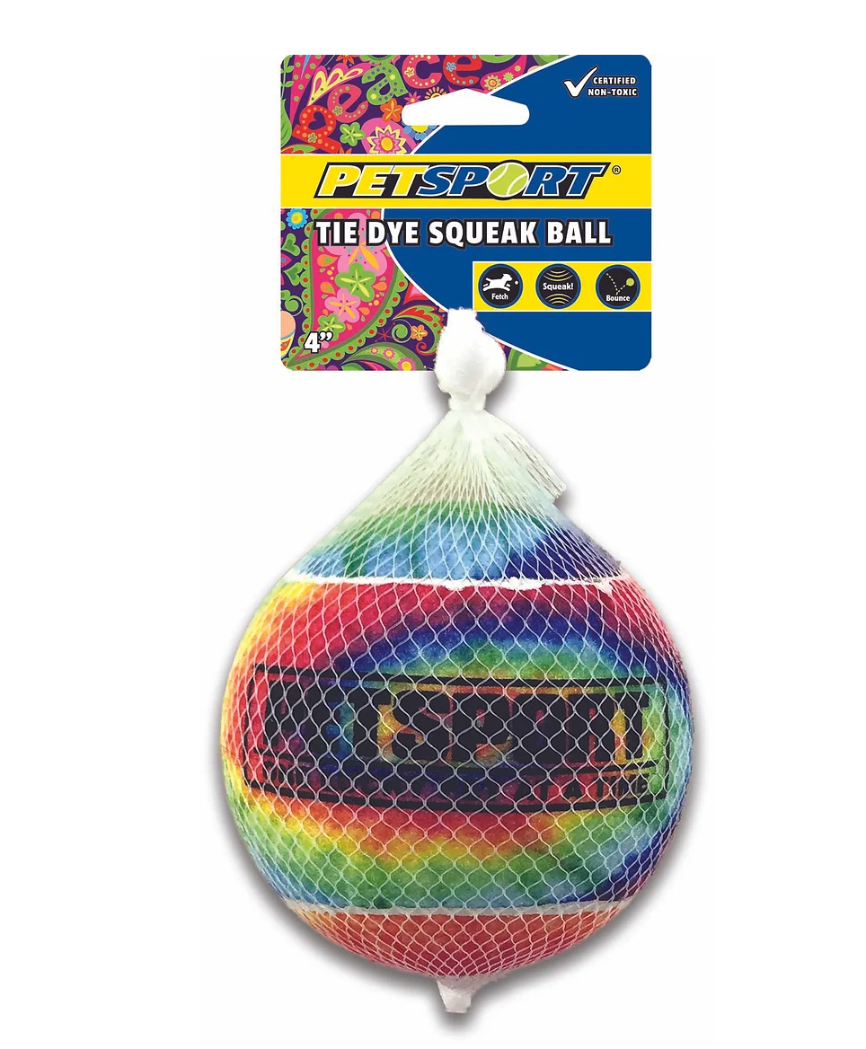 PetSport Tie Dye Squeak Ball 4"