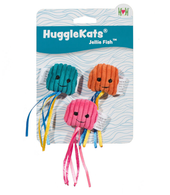 HuggleKats "Jellie Fish" Catnip Filled Cat Toys, set of 3