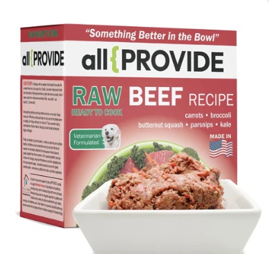AllProvide Frozen Raw Beef Dog Food, 1 lb. patties - 2 pack