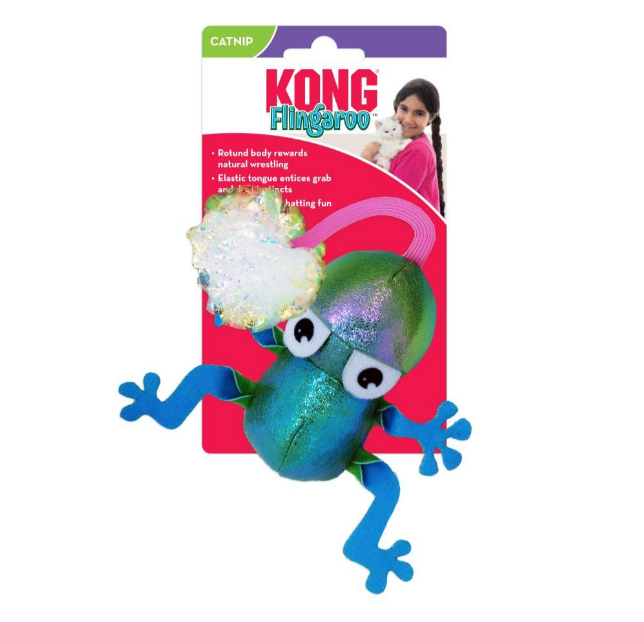 Kong "Flingaroo" Interactive Cat Toy, Frog