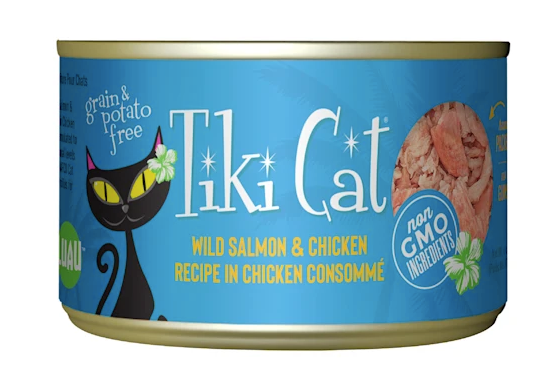 Tiki Cat "Napili Luau" Wild Salmon and Chicken in Chicken Consommé Grain-Free Canned Cat Food