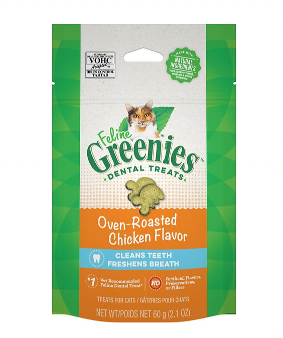 Greenies Feline Oven Roasted Chicken Flavor Adult Dental Cat Treats