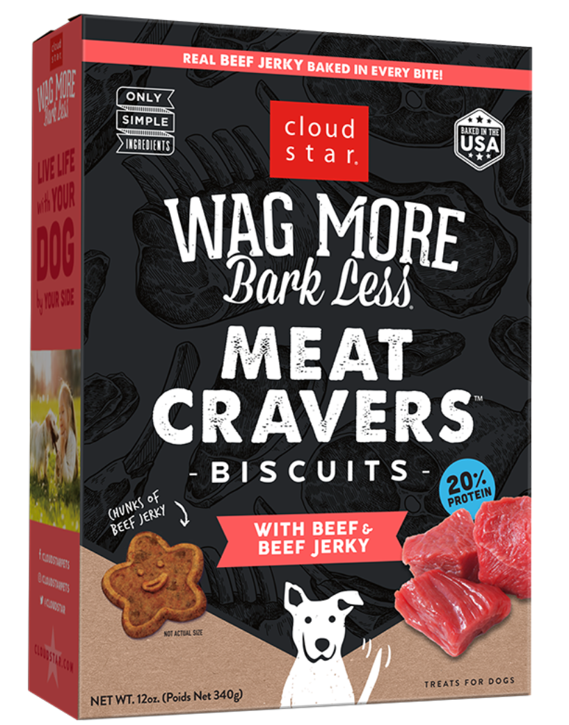 Cloud Star Wag More "Meat Cravers" Biscuits, Beef and Beef Jerky