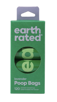 EarthRated 120 Lavender Scented Poop Bags, 8 pack rolls
