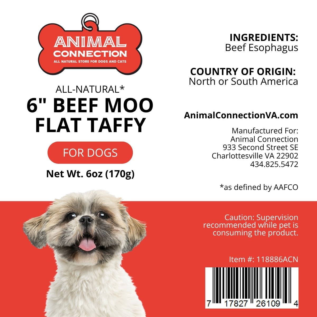 Animal Connection's 6" Moo Taffy Flats, 6 oz