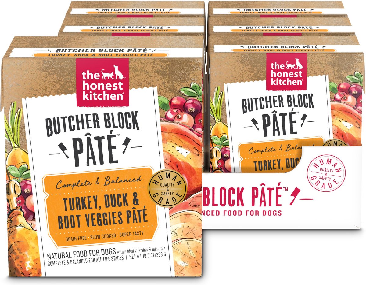 The Honest Kitchen Butcher Block Pate, Turkey, Duck & Root Veggies Pate Tetra Pack for Dogs, 10.5 oz.