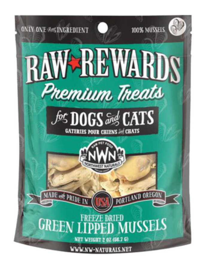 Northwest Naturals "Raw Rewards" Freeze Dried Dog & Cat Treats, Green Lipped Mussels