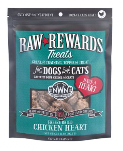 Northwest Naturals "Raw Rewards" Freeze Dried Dog & Cat Treats, Chicken Heart