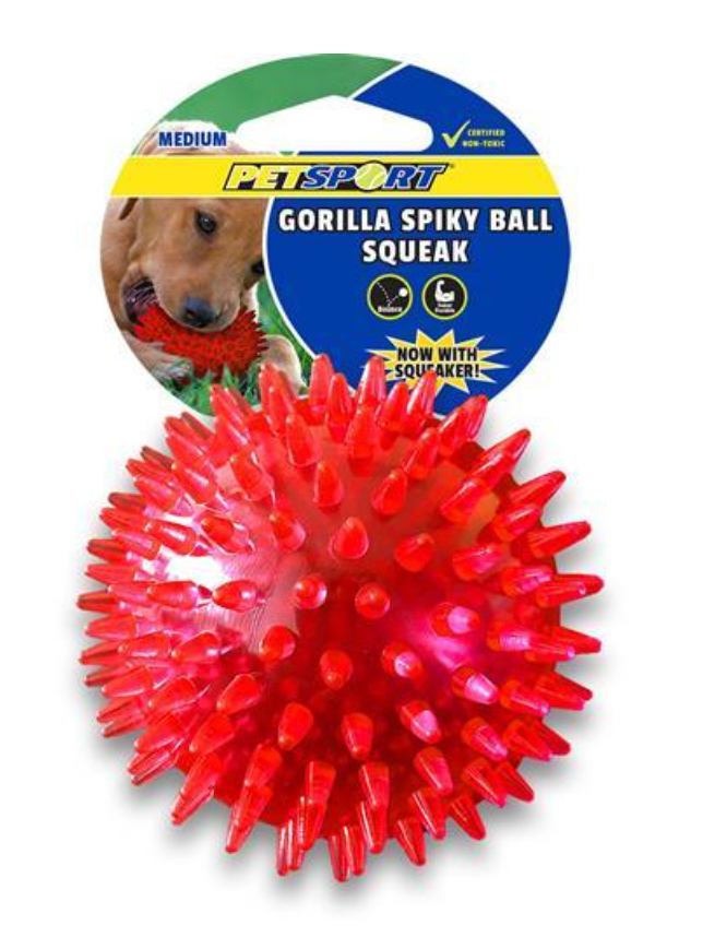 PetSport Spikey Squeaky Ball, 2.8" - Medium