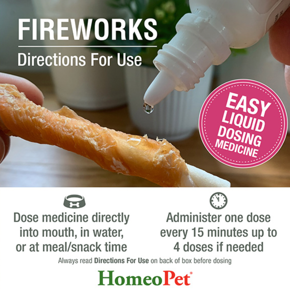 HomeoPet Fireworks Anxiety Homeopathic Drops for Dogs, 15 ml