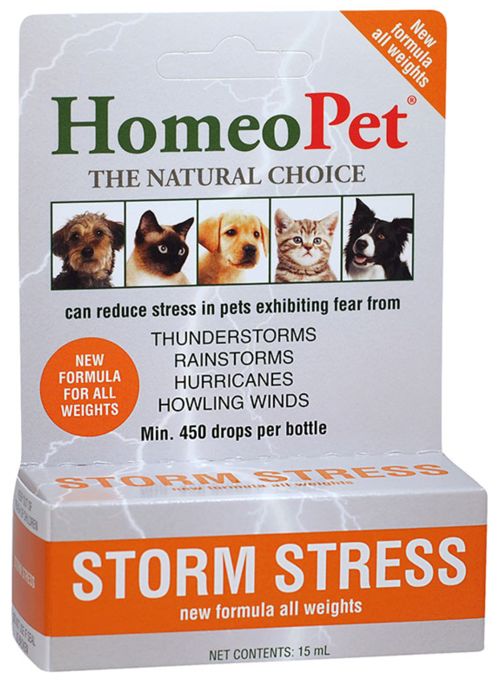 HomeoPet Storm Stress Homeopathic Drops for Dogs, 15 ml