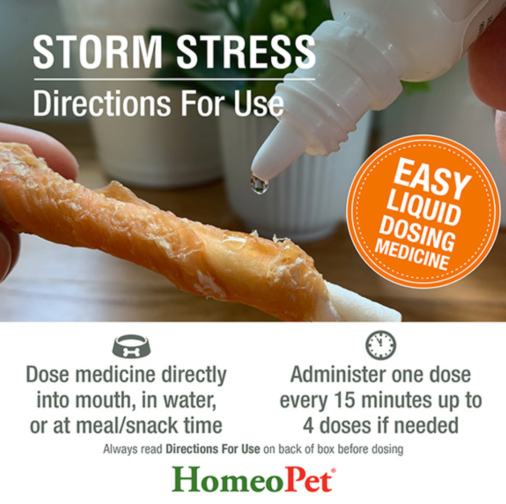 HomeoPet Storm Stress Homeopathic Drops for Dogs, 15 ml