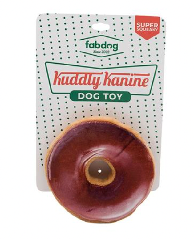 FabDog Fast Foodies "Kuddly Kanine Donut" Squeaky Dog Toy