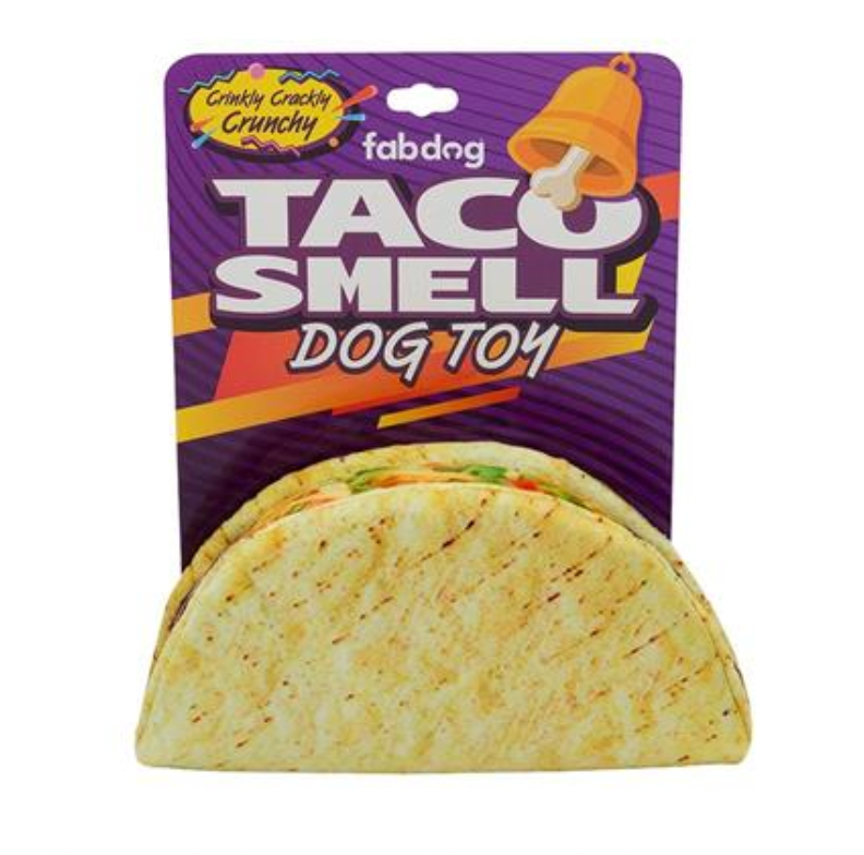 FabDog Fast Foodies "Taco Smell Taco" Squeaky Dog Toy