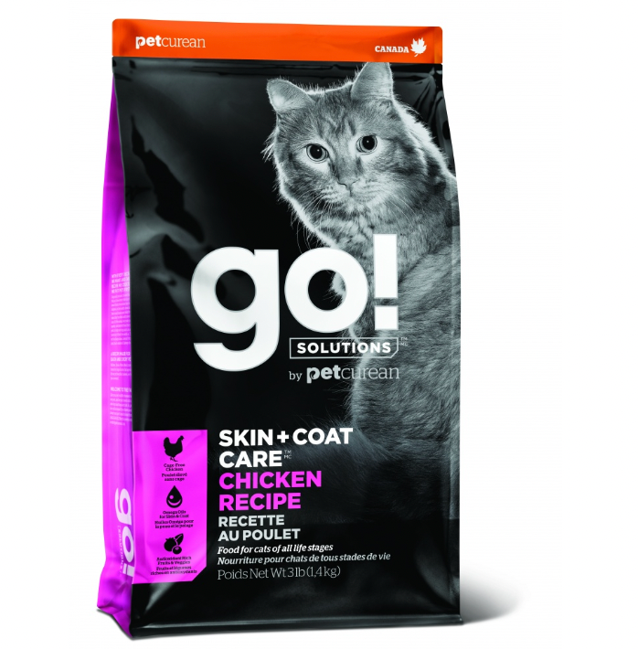 Petcurean Go! SKIN & COAT CARE Dry Cat Food, Chicken Recipe