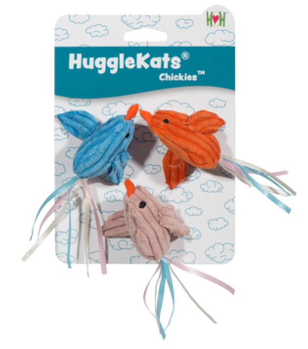 HuggleKats "Chickies" Catnip Filled Cat Toys, set of 3