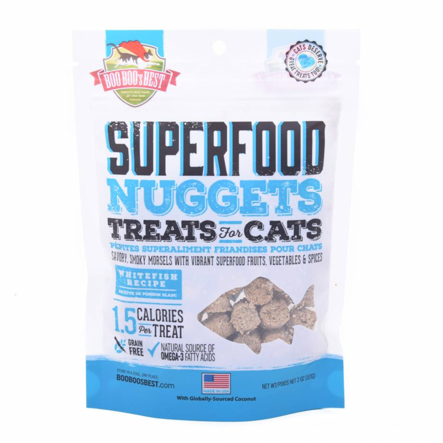 The Real Meat Company SuperFood Nuggets Cat Treats, Whitefish 2 oz.