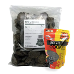K9 Kraving Beef Cookie, 8 oz. & 5 lb. bulk bags