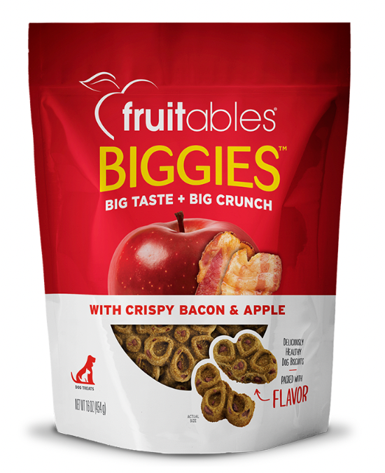 Fruitables "Biggies" Dog Treats,  Crispy Bacon & Apples