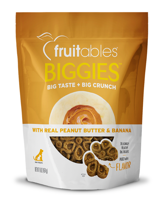 Fruitables "Biggies" Dog Treats,  Real Peanut Butter & Banana