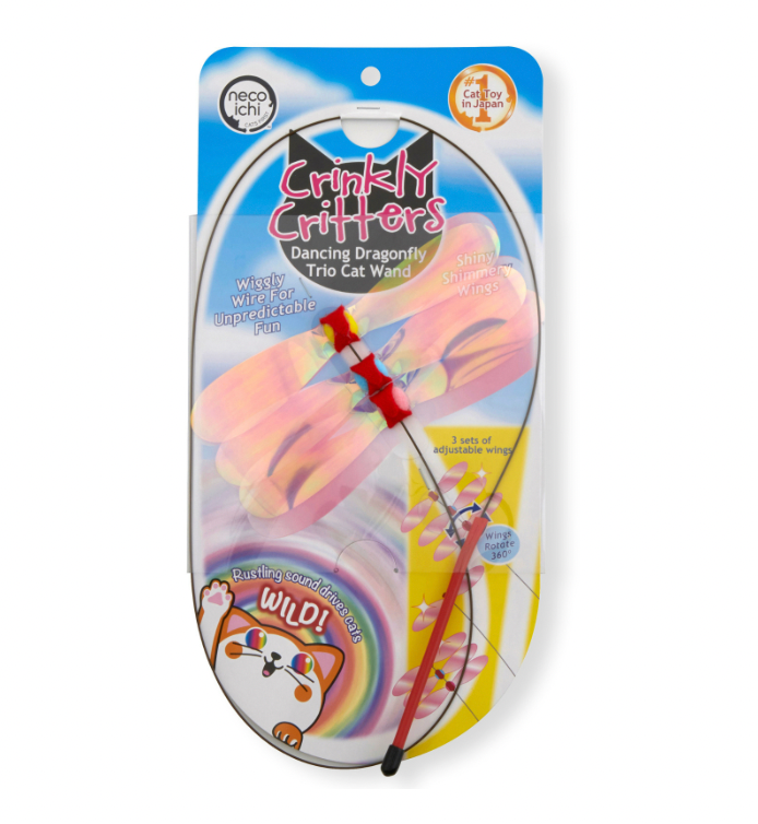 Necoichi Crinkly Critters Dancing Dragonfly Cat Wand