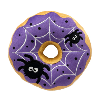 Huxley & Kent Power Plush Spider Web Donut Dog Toy