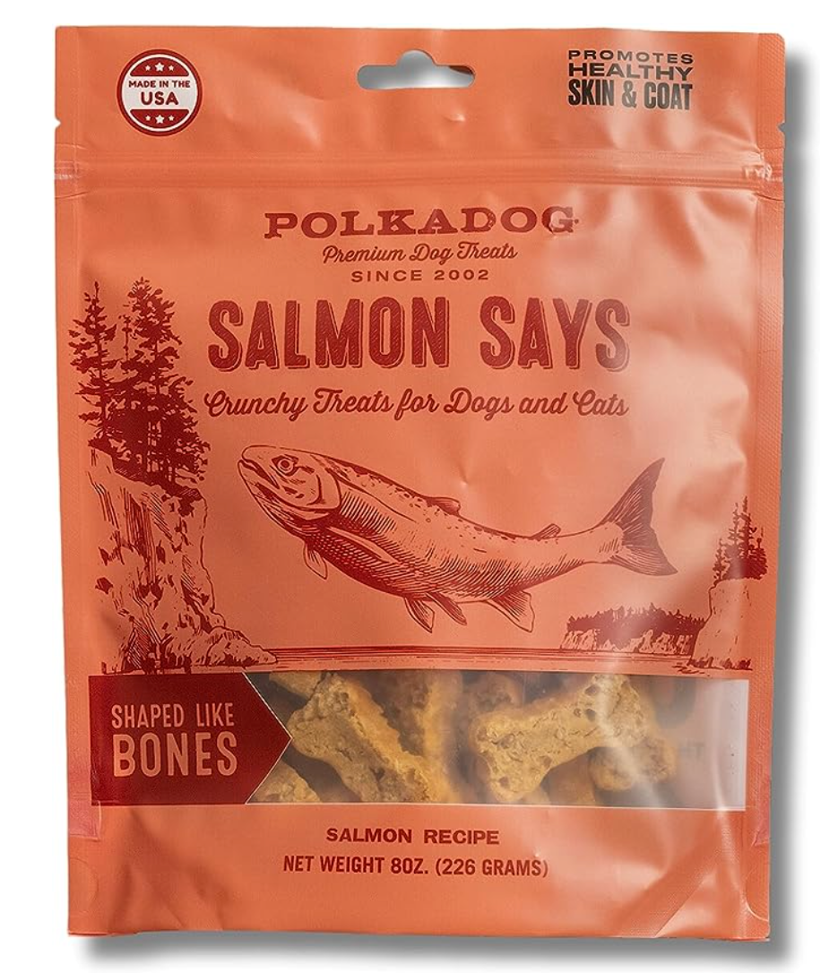 PolkaDog Bakery "Salmon Says" Bone Shaped Dog Treats