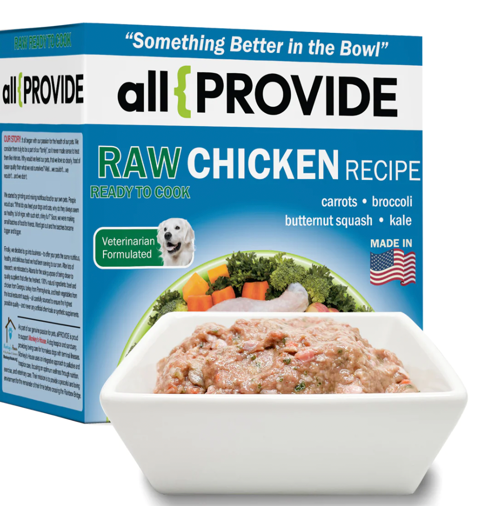 AllProvide Frozen Raw Chicken Dog Food, 1 lb. patties - 2 pack