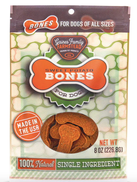 Gaines Family Farmstead Sweet Potato Bones, Single Ingredient Dog Treats