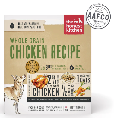 The Honest Kitchen Dehydrated Dog Food, Whole Grain Chicken recipe - 2 lb. or 4 lb. box