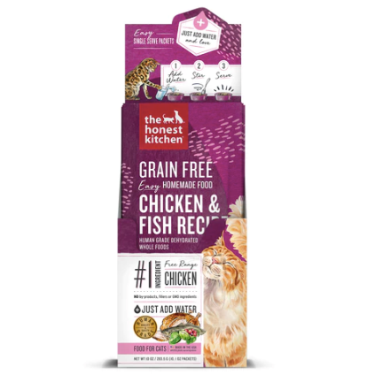 The Honest Kitchen Dehydrated Cat Food, Whole Grain Chicken & Whitefish recipe - 10 X Single Serve 1.5 oz packs