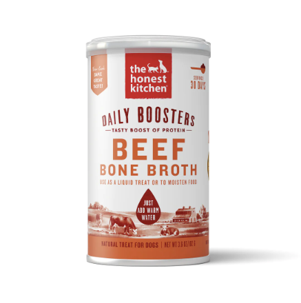 The Honest Kitchen Bowl Boosters Instant Beef Bone Broth with Tumeric, 3.6 oz canister