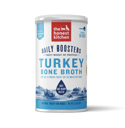 The Honest Kitchen Bowl Boosters Instant Turkey Bone Broth with Tumeric, 3.6 oz canister