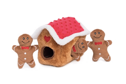 ZippyPaws Holiday Burrow Gingerbread House