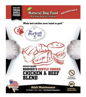 My Perfect Pet Gently Cooked Frozen Meal Bars for Dogs, Boomer's Blend Chicken & Beef