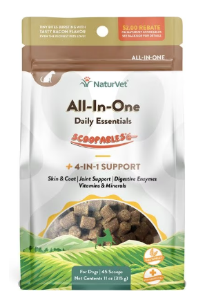 NaturVet Scoopables All In One Supplement for Dogs, 11-oz bag