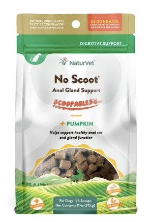 NaturVet Scoopables No Scoot Anal Gland Support Supplement for Dogs, 11-oz bag