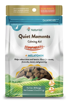 NaturVet Scoopables Quiet Moments Calming Aid Supplement for Cats, 5.5-oz bag