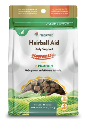 NaturVet Scoopables Hairball Aid Supplement for Cats, 5.5-oz bag