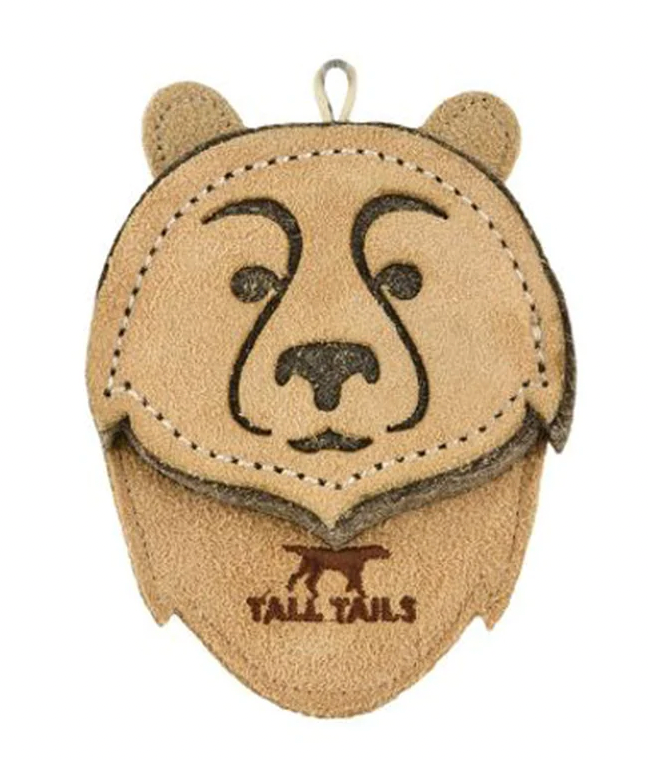 Tall Tails "Scrappy Bear" Leather Dog Toy