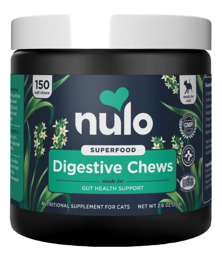 Nulo Superfood Digestive/Gut Health Chews for Cats, 150 count