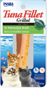 Inaba Tender Grilled Tuna Fillet in Tuna Broth, Treat/Topper for Cats, 0.5 oz pouch