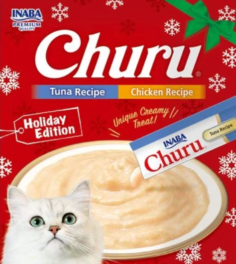 Inaba "Churu" STOCKING STUFFER Creamy Tuna or Chicken Treat for Cats