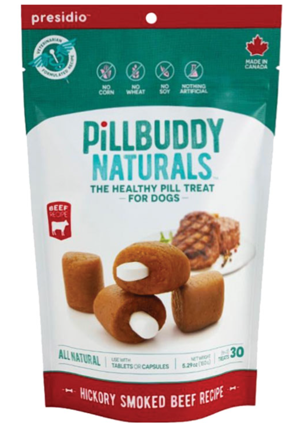Presidio Dog PillBuddy Naturals - Hickory Smoked Beef Flavor