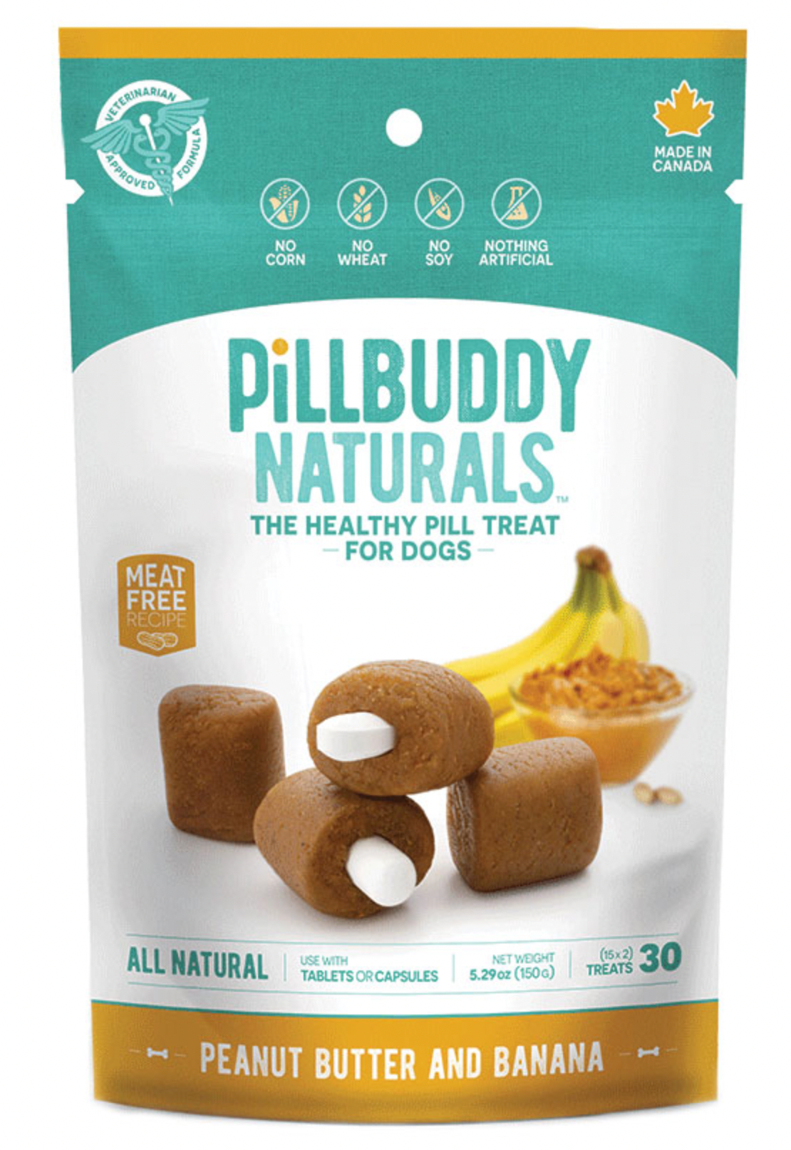 Presidio Dog PillBuddy Naturals - Peanut Butter Banana Flavor