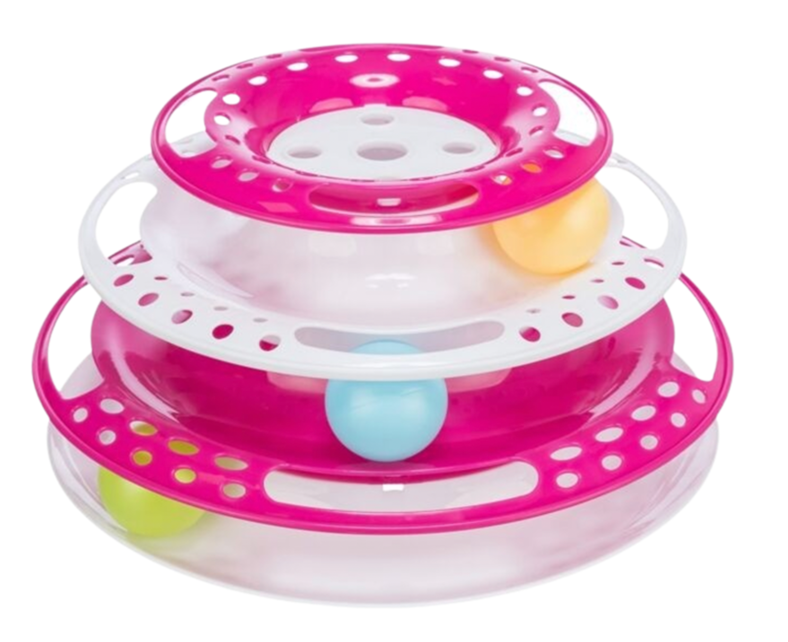 Trixie Cat Activity "Catch The Balls" Circle Track Multi Stack, Pink