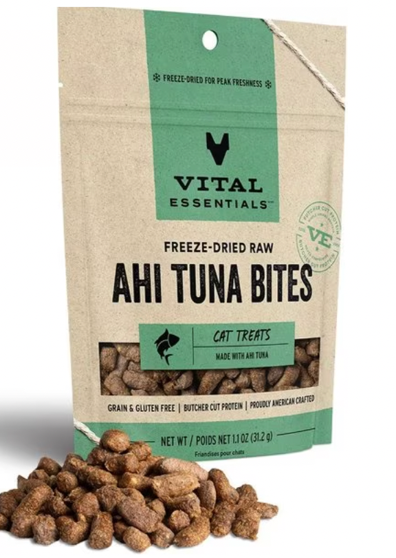 Vital Essentials Freeze-Dried Raw Cat Treats - Ahi Tuna Bites
