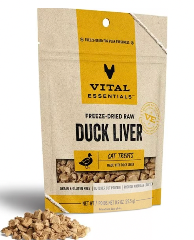 Vital Essentials Freeze-Dried Raw Cat Treats - Duck Liver Bites