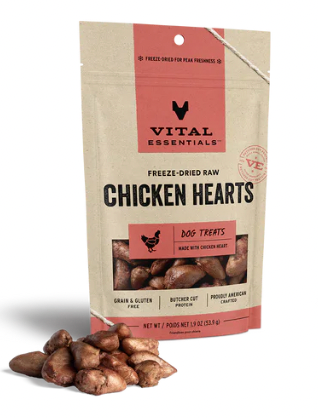 Vital Essentials Freeze-Dried Raw Dog Treats - Chicken Hearts