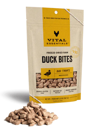 Vital Essentials Freeze-Dried Raw Dog Treats - Duck Bites